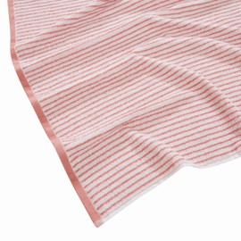 TRULY SOFT Essential Yarn Dye Stripe Rose 16 Piece Towel Set, Striped Jacquard Themed, for Men and Women, Oeko-TEX Certified Confidence