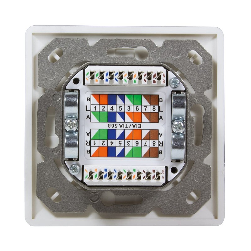 LogiLink Cat.6A Universal Anschlussdose 2x RJ45 STP, - Aufputz and