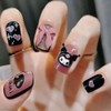 Handmade Nail Tip, Long Almond, Stiletto False Nails, Pink, Black,