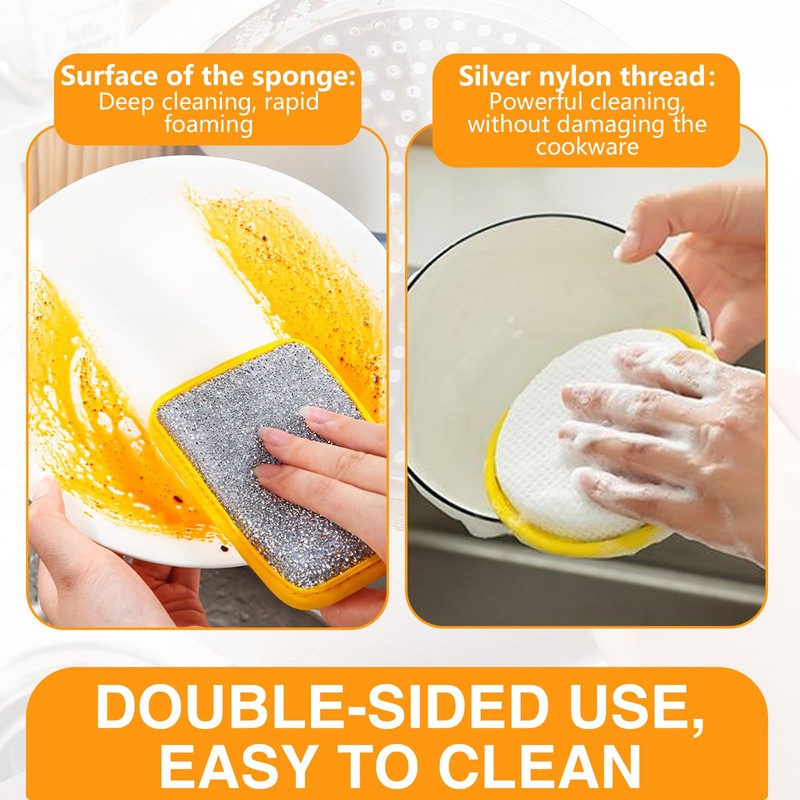 Leogony 7 Pcs Washing up Sponges, Double Sided Multi Purpose