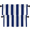 Shrahala Blue Classic Stripe Kitchen Valances, White Half Window Curtain