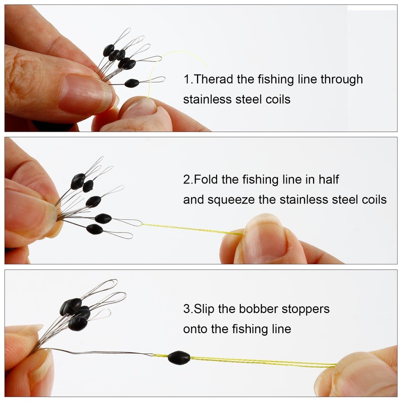 VIPMOON 600 Pieces Fishing Bobber Stopper, Rubber Bobber Stops for