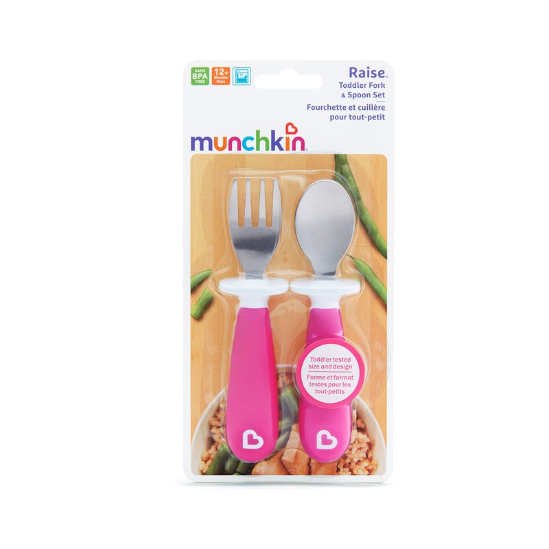 Munchkin Raise Toddler Fork & Spoon (Colours May Vary)
