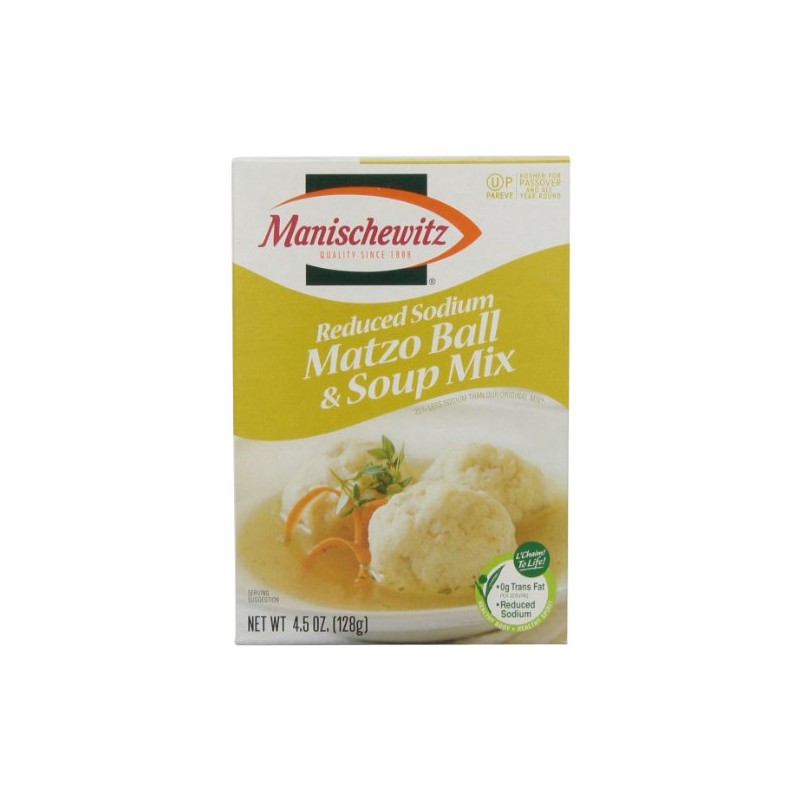 Manischewitz Reduced Sodium Matzo Ball & Soup Mix, 4.5 oz