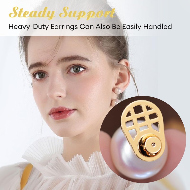 4PCS Durable Earring Lifter Backs for Heavy Earrings, for Heavy