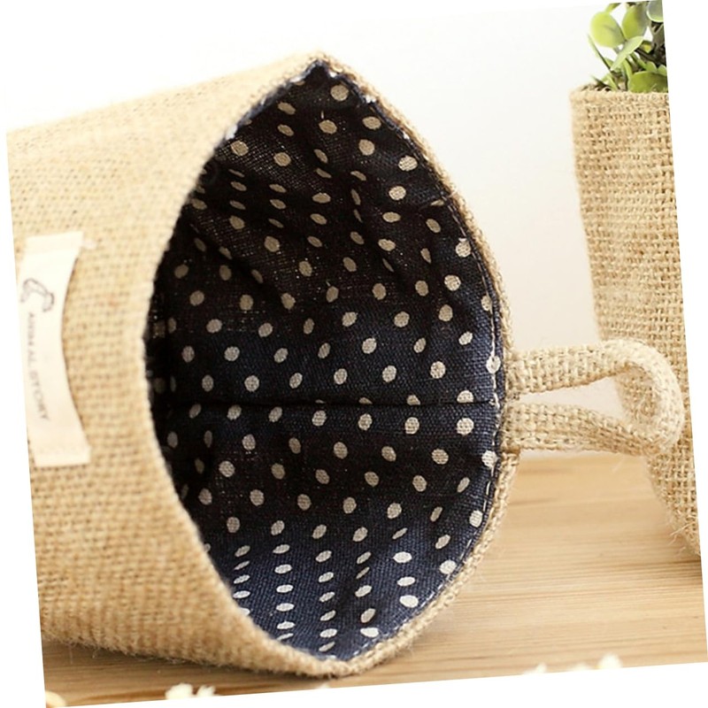 ABOOFAN 1PCS Small Storage Baskets Bag Cotton Linen Hanging Storage