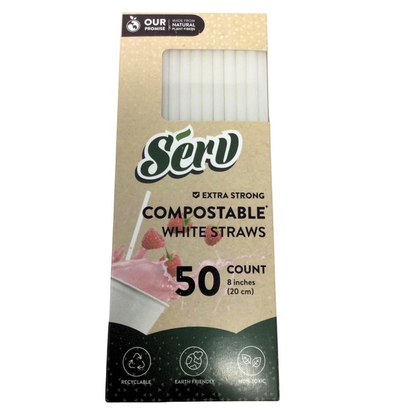 LSANDM White Straws 50 count Each 8 Inches for Home