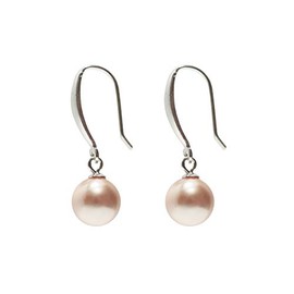 Schmuckwilli Pearl Earrings for Women and Girls - with Pink Round Pearls - Elegant Earrings with Shell Pearls MK Pearls for Any Occasion - Stud Earrings - Pearl Earrings for Women, Pearl Pearl Shell