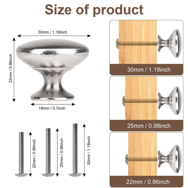 ShipeeKin 10x Satin Nickel Cabinet Knobs Door Knob for Kitchen