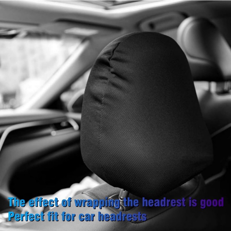 QOMAGO 2PCS Universal Car Headrest Covers Car Seat Head Rest
