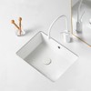 AMASHEN 17-Inch Undermount Bathroom Sink, White Ceramic Rectangular Vanity Sink