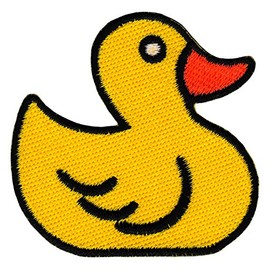 Yellow Duck Squeaky Duck Bath Duck Sew-On Patch Iron On or Sew On Iron-On Patch for Clothes Embroidered Iron-On Patch Applique Size 6.3 x 6.3 cm