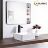 White Vessel Sink Rectangle 16"x12" Bathroom Sink Rectangular Modern Above
