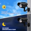Kanayu 2 Pcs Black Solar Powered Fake Security Camera Dummy
