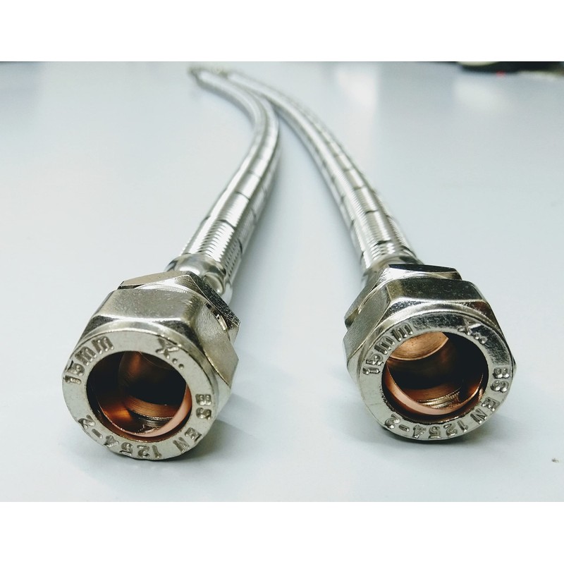AK AK Pair of Flexible Monobloc Tap Waist Connector Compression