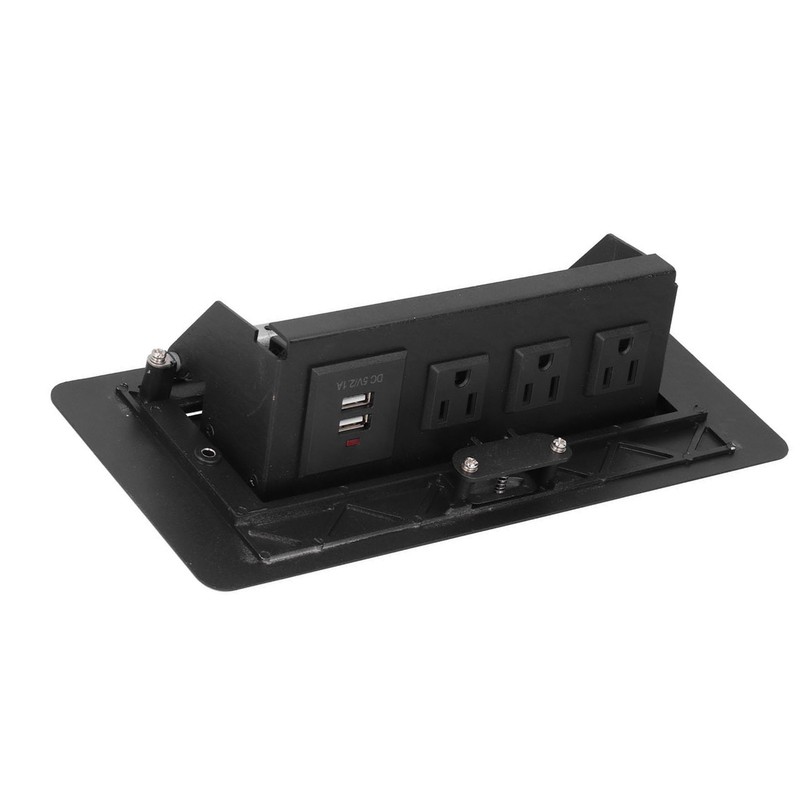 Power Socket Slow Opening Waterproof Modern Recessed Power Strip Desk