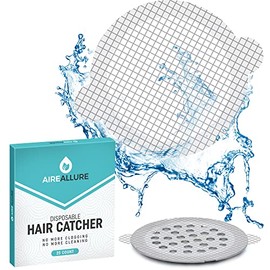 25 Pack Disposable Shower Drain Hair Catcher Mesh Stickers