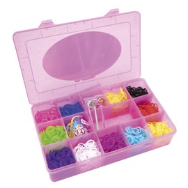 CRAZE loops Mega Box - Loom Bands Set with 1600 Rubber Bands for Crafts & Many Accessories - Make Your Own Necklaces, Rings and Bracelets - Mix of Colours