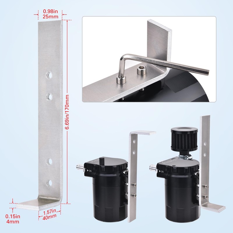 SPEEDWOW Universal Oil Catch Can Tank Filter Baffled With Hose