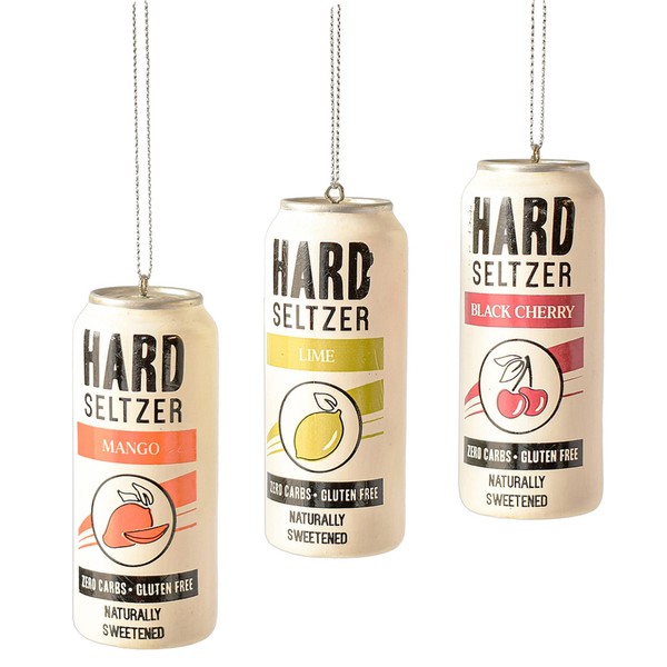 Hard Seltzer Christmas Ornaments Set of 3