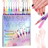 12 Colors Nail Art Pens, 0.5mm Fine Tip 3D Acrylic