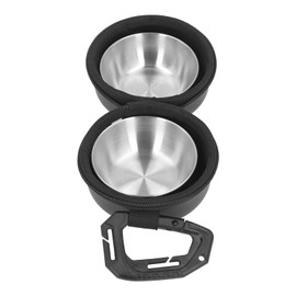 Tragbare Doppel-Hundenäpfe aus Edelstahl mit Eva-Aufbewahrungstasche, Ideal für Reisen und Camping