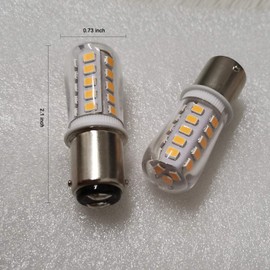 12V BA15D LED Bulb 1076 1142 1176 1004 S8 3W 300Lm 2700K Warm White,DC Bayonet Double Contact Base, RV Camper Motorhome Marine Boat Trailer Landscape Deck Step Path Light, Pack of 4