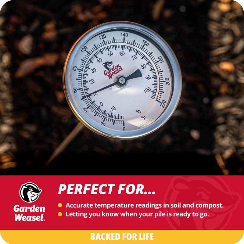 Garden Weasel Analog Soil & Composting Dial Thermometer - 36-Inch