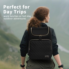 Halivita Cooler Backpack Insulated Leak Proof 33 Cans, Waterproof Hiking Backpack Cooler Soft Cooler Bag Lunch Backpack for Picnic Camping, Black