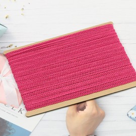 dlboboai Gimp Braid Trim Polyester Braided Ribbon 25 Yards 8mm Wide Centipede Braided Lace Trim for Sewing Crafts Clothing Curtains Accessories Lampshade Home DIY Decoration (Rose Red, 8mm Wide)