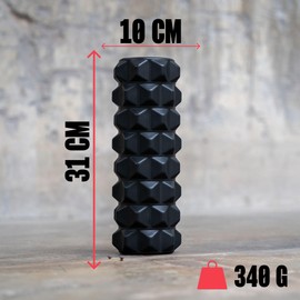 MATCHU - Fascia Roller - Massage Roller - Available in Soft, Medium and Hard - Available in 33 x 14, 45/90 x 15, 31 x 10 and 46 x 13 cm - Available in Black, Blue and Orange (Black, 31 x 10 cm - Hard)