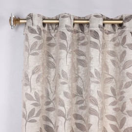 Superior Blackout Curtains, Room Darkening, Bedroom, Drapes, Kitchen, Living Room Window Accents, Sun Blocking, Thermal, 2 Pack, Leaves Blackout Curtains, Set of 2, 46" x 84", Espresso