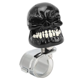 Skull Steering Wheel Suicide Spinner Knob Power Turning Control Assist Grip Handle Vehicle Steering Wheel Spinner Knob Fit Most Cars Trucks Tractors Boats (Black)