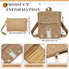 2 Pcs Kids Straw Small Backpack and Straw Clutch Bag