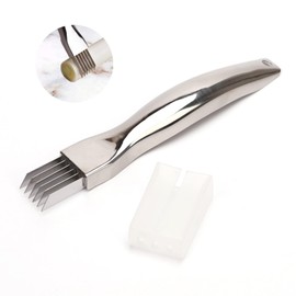 Stainless Steel Chopped Onion Cutter, Multi-Functional Foods Speedy Chopper Onion Knife Kitchen Tool Slice Cutlery Vegetable Sharp Scallion Shred Cutter
