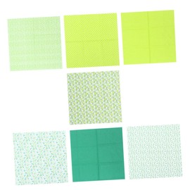 IWOWHERO 7 Pcs Creative DIY Cotton Cloth Patchwork Fabric for Quilting and Sewing Projects Assorted Green Printing Cloth for Home Decor Costumes and Crafts