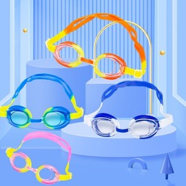 Kids' Swimming Goggles with Eye Protection, New Rainbow Color lf230 Green 135 [Bag] 15ea