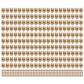 200 Sets Skull Rivets Gothic Style Beautiful Fashionable Skull Stud Accessories for DIY Shoes Clothing Bags Gold