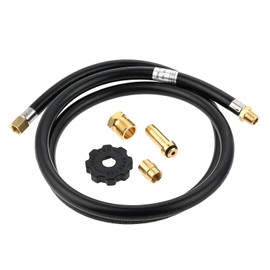 Aupoko POL Adapter Hose Kit Includes Standard P.O.L. Fitting Adapter, 5 Feet High Pressure Propane Hose and 1/4" NPT Coupler For Gas grills, Turkey Fryers, Fire Pit, Mr Heater, RV Equipment Etc