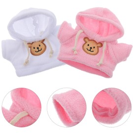 SAFIGLE 2pcs Small Plush Bear Doll Costume Stuffed Animal Outfit Girl Boy Plush Doll Hooded Sweater Clothes Cute Stuffed Animal Outfit Clothing for 6-8 Inch Stuffed Bears