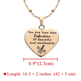 Taylor Quotes Merch Necklace Music Lover Heart Pendant Gift for Fans Girlfriend Teen Daughter Women Stainless Steel Adjustable
