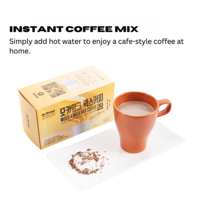 No-Brand Korean Instant Coffee Packets Mocha Milk- 30 Single Serve