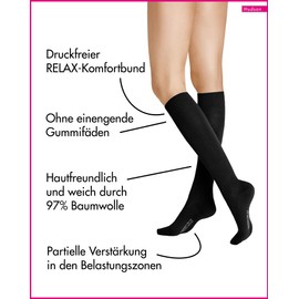 Hudson Women's 005360 RELAX COTTON Knee-High Socks, Black (Black 0005), 2.5/5 (Manufacturer size: 35/38)