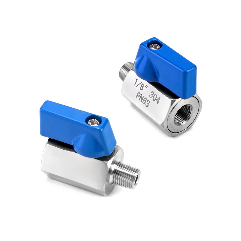 QWORK Mini Ball Valve, 4 Pack 1/8" Female & Male