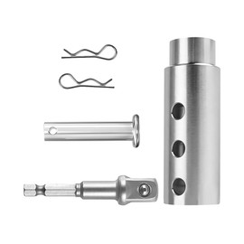 Sandfren Trailer Jack Drill Adapter, Stainless Steel Heavy Duty 1Inch Drive Handle Cordless Drill Adapter with 1/2" Socket Bit, RV Jack Accessories, Universal for RV Camper Travel Trailer