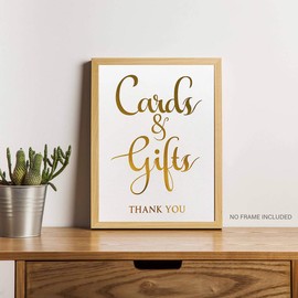 MAGJUCHE Gold Wedding Signs, 4 Wedding Day Cards Set Cards and Gifts, Welcome to Our Wedding, Please Sign Our Guest Book, Love is Sweet Enjoy a Treat Reception Table Sign