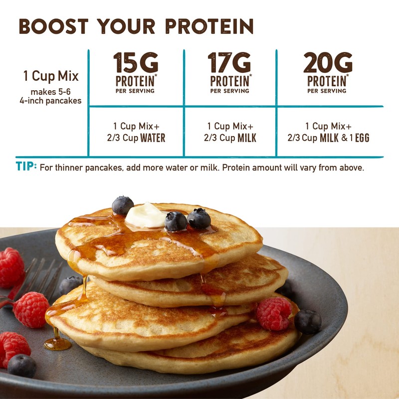 Krusteaz Protein Pancake Mix, Buttermilk Pancake Mix, 100% Whole Grain