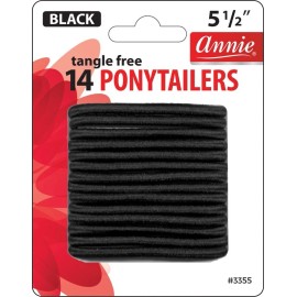 Annie Tangle Free Black Ponytail Holders