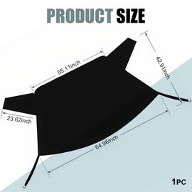 Gseigvee 1 PC Car Rear Windshield Ice Snow Cover, 65" x 43" 600D Oxford Cloth Waterproof Sun Protection Heat Insulation Cover, All-Weather Dustproof Privacy Protection, Universal for Cars (Black)