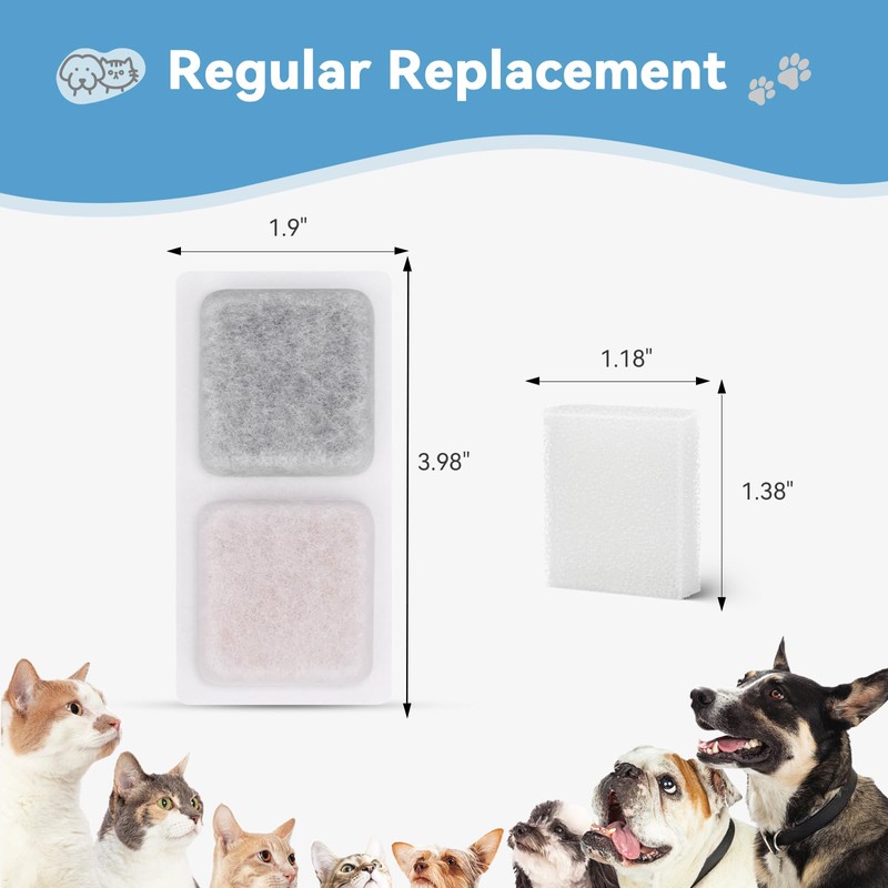 32 Pack Dog Water Filters for 13L/3.4Gal & 16L/4.2Gal Dog